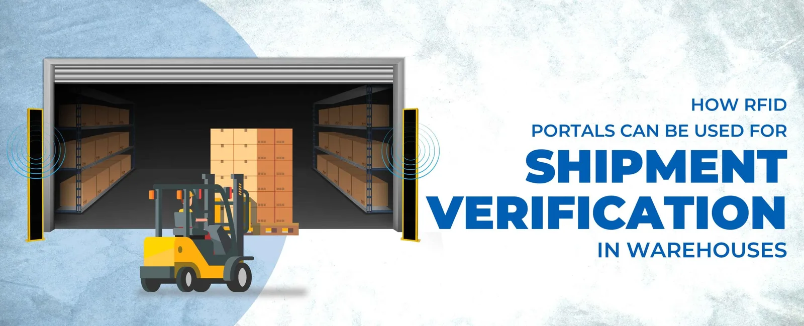 Illustration accompanying the section on how RFID portals are used for shipment verification in warehouses